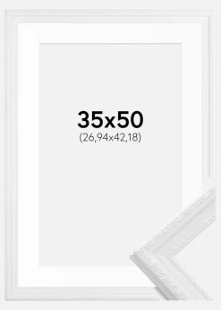 Ramme Abisko Hvid 35x50 cm - Passepartout Hvid 11x17 inches