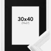Ramme Abisko Hvid 30x40 cm - Passepartout Sort 20x28 cm