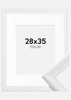 Ramme Abisko Hvid 28x35 cm - Passepartout Hvid 20x25 cm