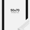 Ramme Abisko Hvid 50x70 cm - Passepartout Sort 42x59,4 cm (A2)