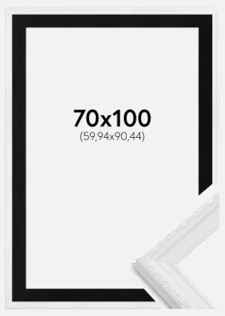 Ramme Abisko Hvid 70x100 cm - Passepartout Sort 24x36 inches