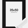 Ramme Abisko Hvid 35x50 cm - Passepartout Sort 10x15 inches