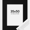 Ramme Abisko Hvid 35x50 cm - Passepartout Sort 9x12 inches