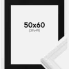 Ramme Abisko Hvid 50x60 cm - Passepartout Sort 40x50 cm