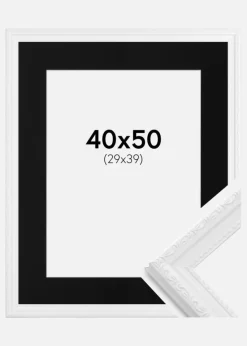 Ramme Abisko Hvid 40x50 cm - Passepartout Sort 30x40 cm