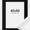 Ramme Abisko Hvid 40x50 cm - Passepartout Sort 29,7x42 cm (A3)
