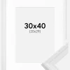 Ramme Abisko Hvid 30x40 cm - Passepartout Hvid 21x30 cm