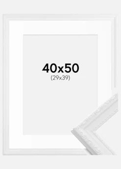 Ramme Abisko Hvid 40x50 cm - Passepartout Hvid 30x40 cm