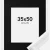 Ramme Abisko Hvid 35x50 cm - Passepartout Sort 24x30 cm