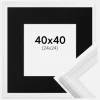 Ramme Abisko Hvid 40x40 cm - Passepartout Sort 25x25 cm