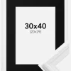 Ramme Abisko Hvid 30x40 cm - Passepartout Sort 21x30 cm