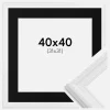 Ramme Abisko Hvid 40x40 cm - Passepartout Sort 32x32 cm