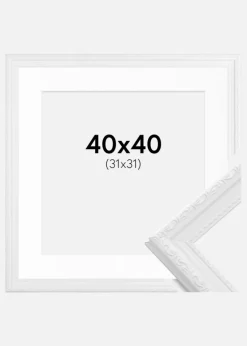 Ramme Abisko Hvid 40x40 cm - Passepartout Hvid 32x32 cm