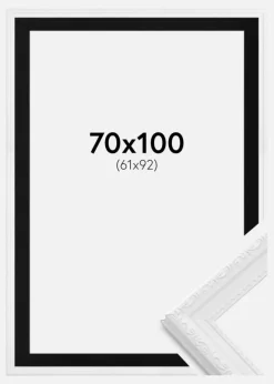 Ramme Abisko Hvid 70x100 cm - Passepartout Sort 62x93 cm