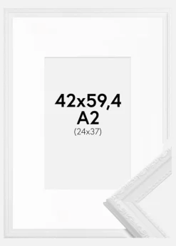 Ramme Abisko Hvid 42x59,4 cm (A2) - Passepartout Hvid 25x38 cm