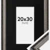 Ramme Abisko Sølv 20x30 cm - Passepartout Sort 10x20 cm