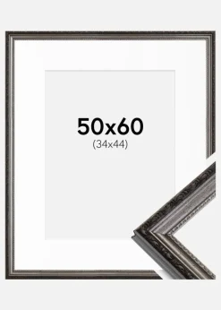 Ramme Abisko Sølv 50x60 cm - Passepartout Hvid 35x45 cm