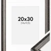 Ramme Abisko Sølv 20x30 cm - Passepartout Hvid 15x21 cm (A5)