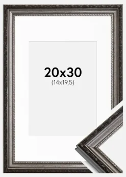 Ramme Abisko Sølv 20x30 cm - Passepartout Hvid 15x21 cm (A5)