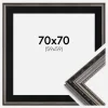 Ramme Abisko Sølv 70x70 cm - Passepartout Sort 60x60 cm