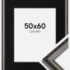 Ramme Abisko Sølv 50x60 cm - Passepartout Sort 35x45 cm