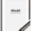Ramme Abisko Sølv 40x60 cm - Passepartout Hvid 32,9x48,3 cm (A3+)