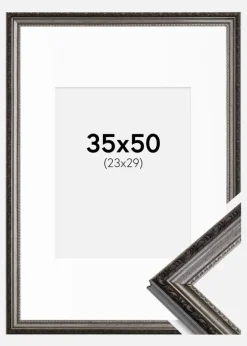 Ramme Abisko Sølv 35x50 cm - Passepartout Hvid 24x30 cm