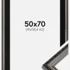 Ramme Abisko Sølv 50x70 cm - Passepartout Sort 42x59,4 cm (A2)