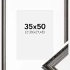 Ramme Abisko Sølv 35x50 cm - Passepartout Hvid 9x12 inches