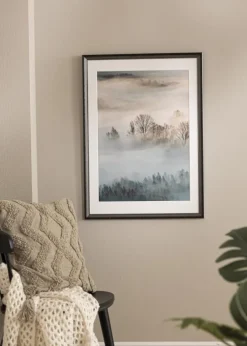 Ramme Abisko Sølv 40x50 cm - Passepartout Hvid 12x16 inches