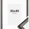 Ramme Abisko Sølv 30x40 cm - Passepartout Hvid 18x27 cm