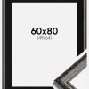 Ramme Abisko Sølv 60x80 cm - Passepartout Sort 50x65 cm