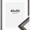 Ramme Abisko Sølv 40x50 cm - Passepartout Hvid 30x40 cm