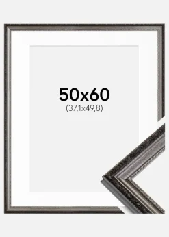Ramme Abisko Sølv 50x60 cm - Passepartout Hvid 15x20 inches