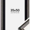 Ramme Abisko Sølv 35x50 cm - Passepartout Sort 11x17 inches