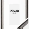 Ramme Abisko Sølv 20x30 cm - Passepartout Hvid 10x20 cm