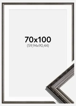 Ramme Abisko Sølv 70x100 cm - Passepartout Hvid 24x36 inches