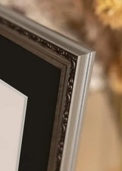 Ramme Abisko Sølv 30x40 cm - Passepartout Sort 20x28 cm