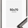 Ramme Abisko Sølv 50x70 cm - Passepartout Hvid 33x56 cm