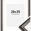 Ramme Abisko Sølv 28x35 cm - Passepartout Hvid 8x10 inches