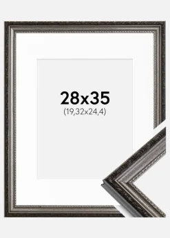 Ramme Abisko Sølv 28x35 cm - Passepartout Hvid 8x10 inches