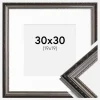 Ramme Abisko Sølv 30x30 cm - Passepartout Hvid 20x20 cm