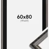 Ramme Abisko Sølv 60x80 cm - Passepartout Sort 50x70 cm