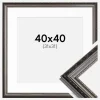 Ramme Abisko Sølv 40x40 cm - Passepartout Hvid 32x32 cm