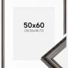 Ramme Abisko Sølv 50x60 cm - Passepartout Hvid 14x18 inches