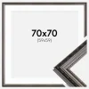 Ramme Abisko Sølv 70x70 cm - Passepartout Hvid 60x60 cm