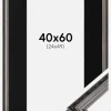 Ramme Abisko Sølv 40x60 cm - Passepartout Sort 25x50 cm