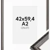 Ramme Abisko Sølv 42x59,4 cm (A2) - Passepartout Hvid 25x38 cm