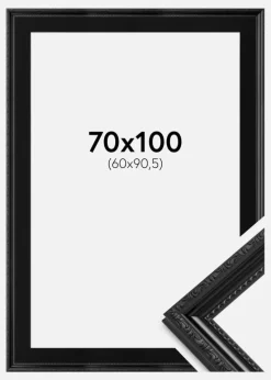 Ramme Abisko Sort 70x100 cm - Passepartout Sort 61x91,5 cm