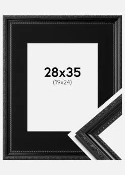 Ramme Abisko Sort 28x35 cm - Passepartout Sort 20x25 cm